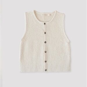 Boucle Micaela Greg Cream rib vest in Small
